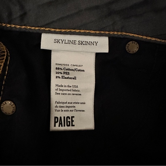 EUC Paige Skyline Skinny Dark Wash Blue Jeans Womens SZ:28. Like New⭐️ - Picture 5 of 8